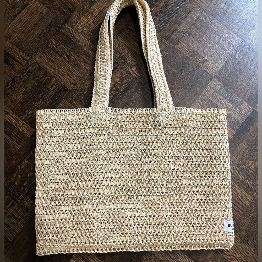 BURBERRY Goddess Woven Tote Bag